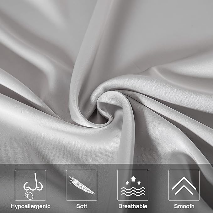 Mulberry Silk Pillowcase for Hair and Skin, King Size Cooling Silk Pillow Case - Image 3