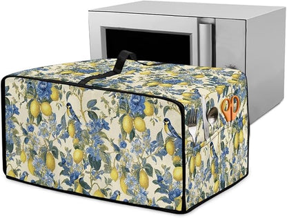Lemon Floral Robin Bird Print Microwave Oven Dust Cover Heavy Duty Microwave by HwzdsyxlCreativeHomeDecor