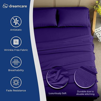 DREAMCARE King Size Sheets Set – 4 pcs Cooling Sheets – up to 21” Deep Pocket - Image 2