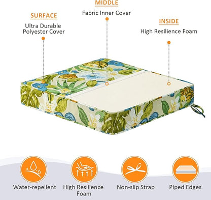 Square Corner Seat Cushions, Indoor Outdoor Water Repellent Universal Chair Pads - Image 3