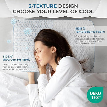 Sweetnight Cooling Pillows Queen Size Set of 2, Shredded Memory Foam Pillows 2 - Image 2