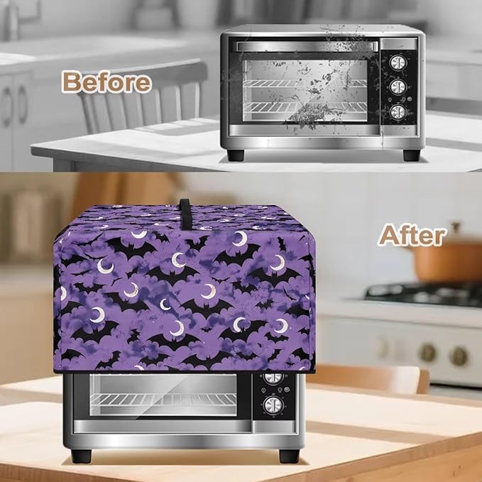 Microwave Oven Cover, Halloween Bat Heat-Resistant Waterproof Toaster Oven Dust - Image 4