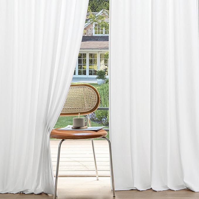 MIULEE Non-See-Through Privacy Linen Curtains 2 Panels, Light Filtering Window by MIULEE