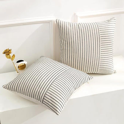 YCOLL Farmhouse Pillow Covers 22x22, Modern Accent Square Throw Pillow Covers - Image 5