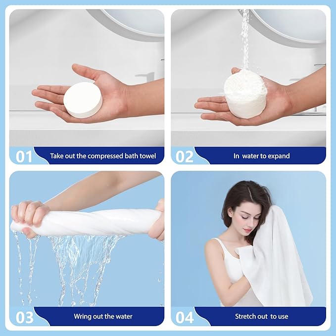 Disposable Bath Towels, Large Compressed Towel Tablets Disposable Towels - Image 4