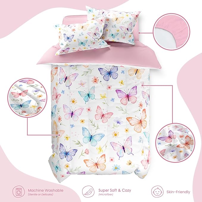 SANDJEST Butterfly Duvet Cover Sets Twin Size - Image 3