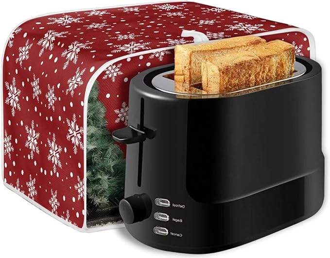 Snowman Snowflake Printed Toaster Oven Cover Kitchen Machine Covers, 4 Slice - Image 6