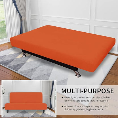 Easy-Going Stretch Futon Slipcover Armless Futon Bed Cover Furniture Protector - Image 4