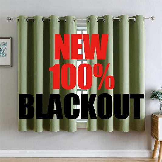 G2000 100% Blackout Curtains for Bedroom Living Room 63 Inch Length Sage Green by G2000