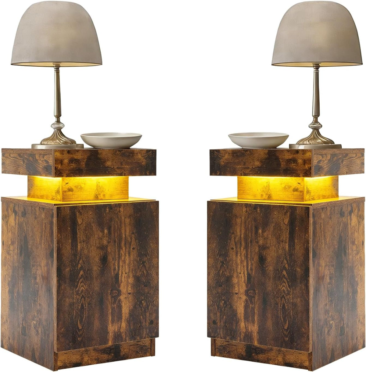 nightstand set of 2, night stands with led, main product view