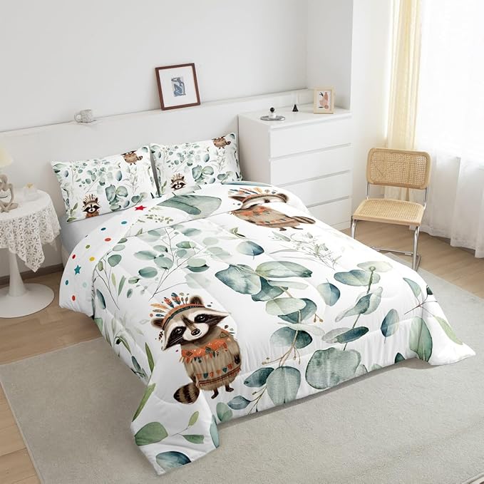Erosebridal Cute Raccoon Queen Comforter Set - Image 5