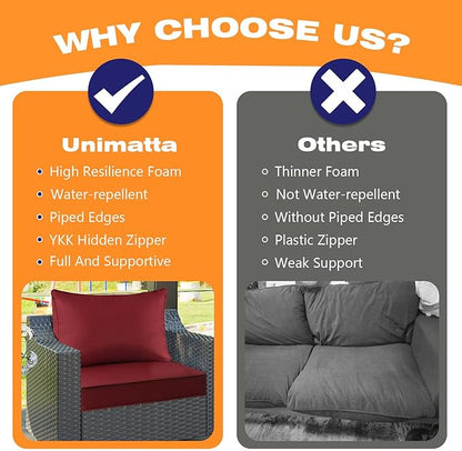 Outdoor Patio Chair Cushions Set, Water-Repellent, Fade Resistant, Deep Seat - Image 6
