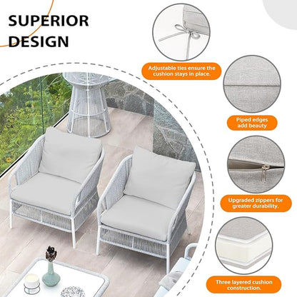 Sundale Outdoor Olefin Deep Seat Cushion Set of 2, Patio Chair Cushion and - Image 4