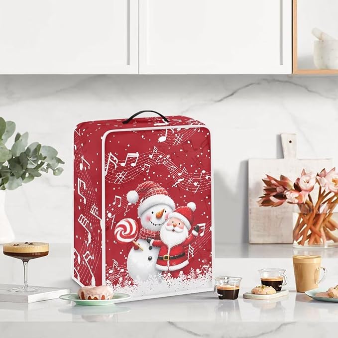 Coffee Maker Cover for Kitchen Counter Christmas Santa Claus Coffee Machine - Image 3