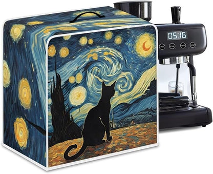 Starry Night Cat Print Coffee Machines Covers by PJHEQOXE