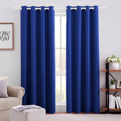 HOMEIDEAS Blackout Curtains for Bedroom 52 X 84 Inch Long 2 Panels Set Royal by HOMEIDEAS