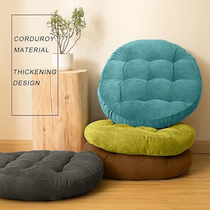 Meditation Floor Pillow Set of 2 Large Round Floor Cushions - Image 7