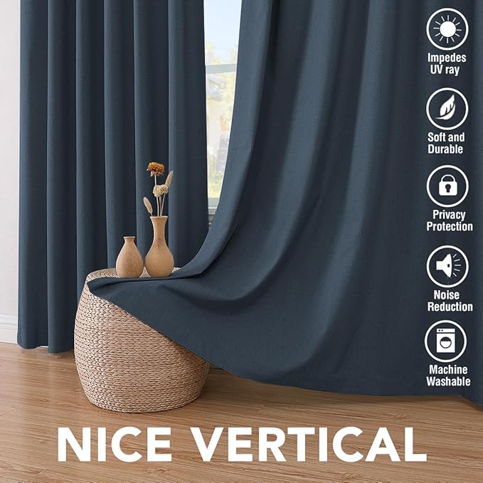 H.VERSAILTEX Linen Blackout Curtains 84 Inches Long 100% Absolutely Blackout - Image 7