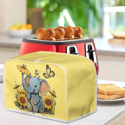ZFRXIGN Elephant Sunflower Toaster Cover 4 Slice Small Appliance Covers Kitchen - Image 3