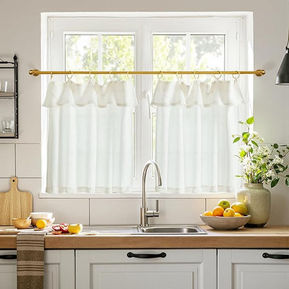 jinchan Linen Tier Curtains by JINCHAN