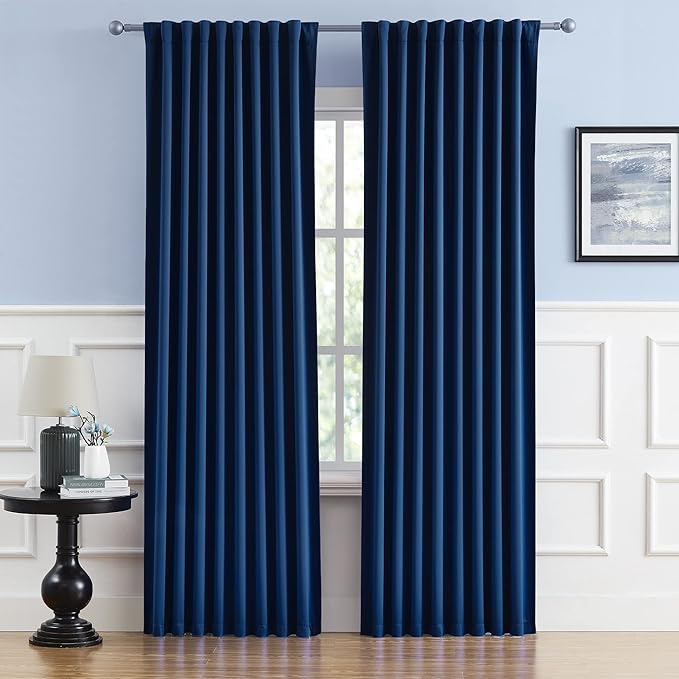 DUALIFE Navy Thermal Insulated Blackout Curtains by DUALIFE