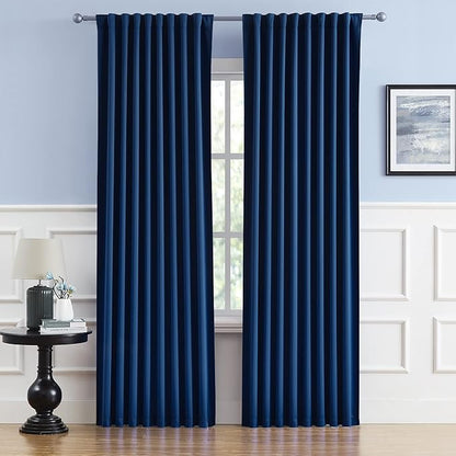 DUALIFE Dark Navy Blue Blackout Curtains by DUALIFE