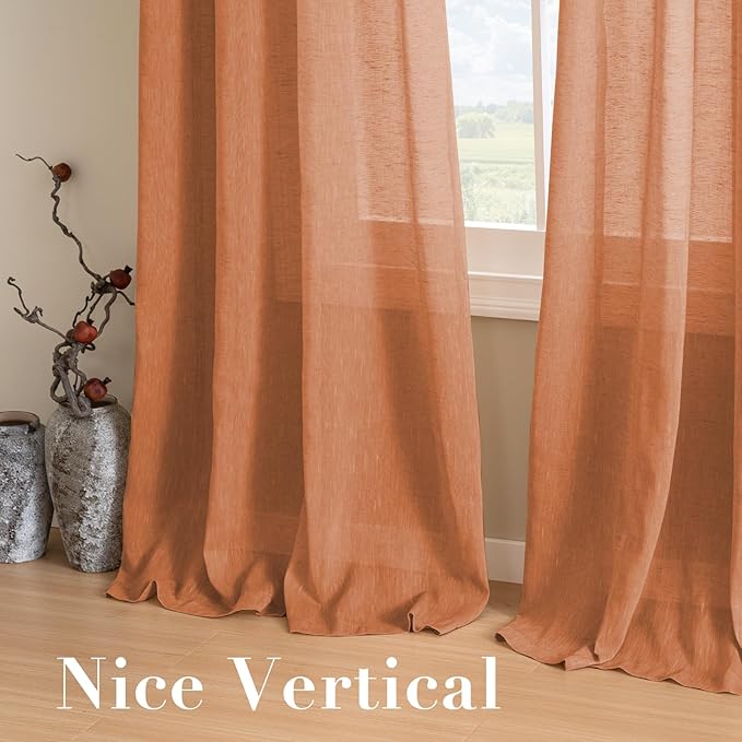 H.VERSAILTEX Linen Curtains Natural Linen Blended Curtain Panels - Image 7