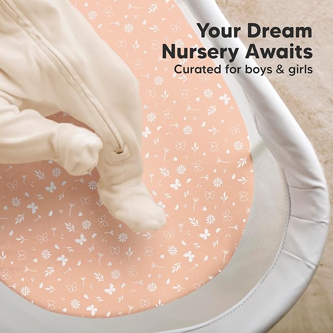 2-Pack Organic Bassinet Sheets for Girls, Boys - Image 8