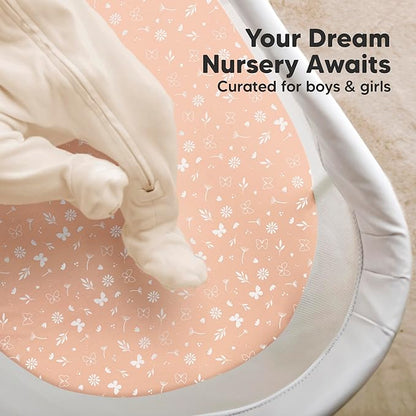 2-Pack Organic Bassinet Sheets for Girls, Boys - Image 8