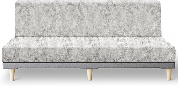 molasofa Leather Like Stretch Futon Slipcover Armless Futon Bed Sofa Cover by Molasofa