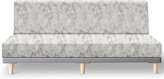 molasofa Leather Like Stretch Futon Slipcover Armless Futon Bed Sofa Cover by Molasofa