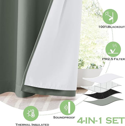 KGORGE 4-in-1 Soundproof Anti Dust 100% Blackout Curtains - Image 5