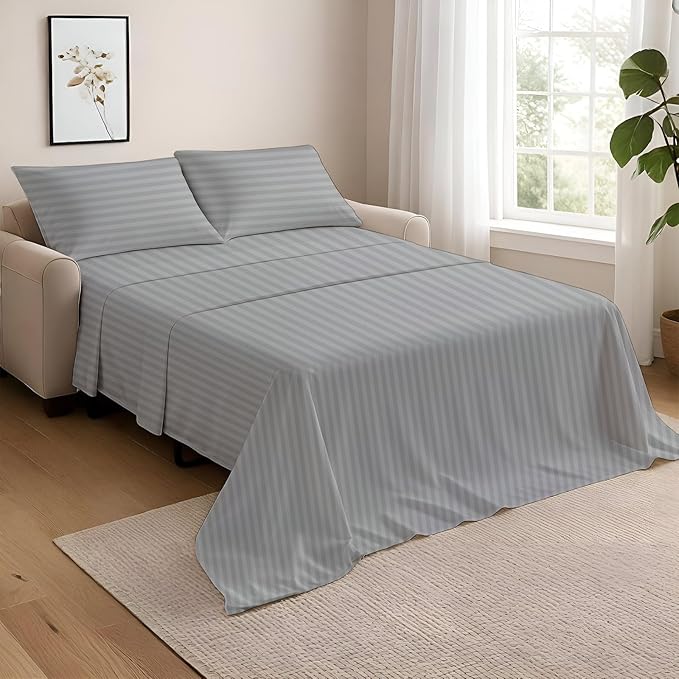 NON Sticky cotton Queen Size Sleeper Sofa Sheets, 4 Piece Egyptian Cotton Bed by Non-StickyCotton