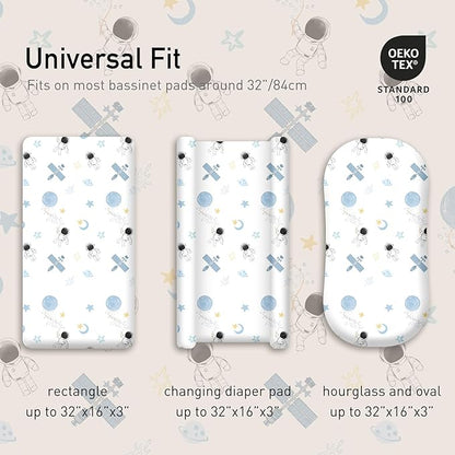 Gllquen Baby Bassinet Sheets 4 Pack, Breathable Cozy Fitted Mattress Sheet - Image 4