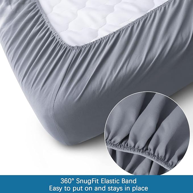 SPRINGSPIRIT Cot Sheets 30" x 75" x 9", 4 Piece Cot Sheet Set, Cot Size Fitted - Image 4