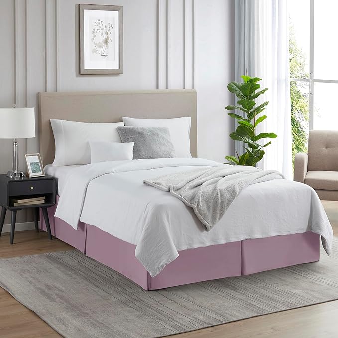 Nestl Dusty Purple Twin XL Bed Skirt - Image 4