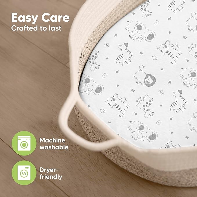 2-Pack Organic Bassinet Sheets for Girls, Boys - Image 7