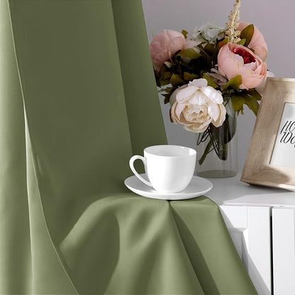 HOMEIDEAS Sage Green Blackout Curtains - Image 7