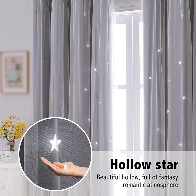 indistar Star Cutout Kids Window Blackout Curtains - Image 6