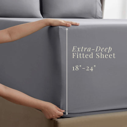 hearth & harbor bed sheets, luxury soft 6, close-up detail