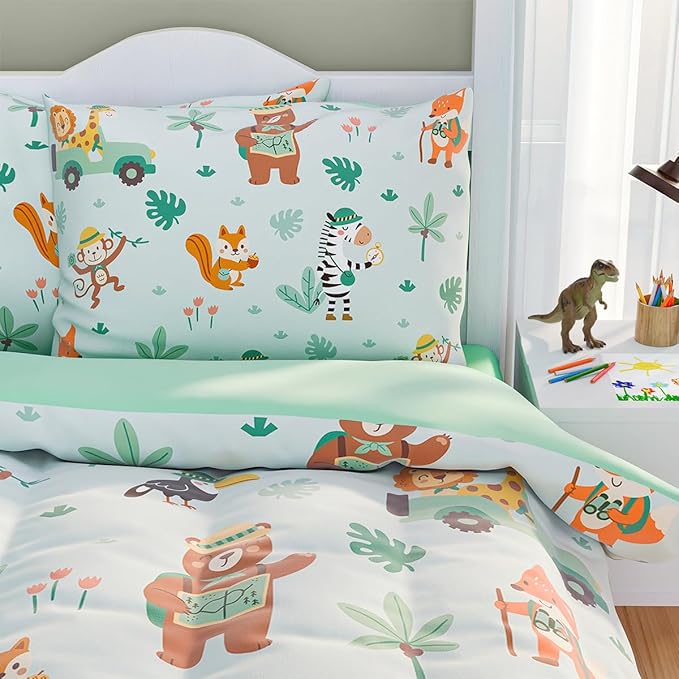SANDJEST Jungle Animal Comforter Set Full Size 98x86in - Image 4
