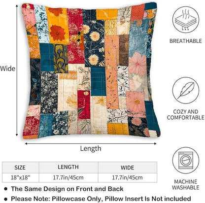 Throw Pillow Covers 18x18 Set of 2, Botanical Prints Cushion Covers, Decorative - Image 3