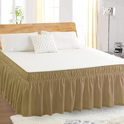 Queen Bed Skirt, Elastic Wrap Around Bed Skirt Queen Size, Bed Skirts - Image 5