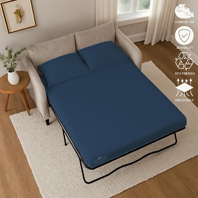Sleeper Sofa 4 Piece Bed Sheet Set Premium Quality 100% Cotton 500 Thread Count - Image 5