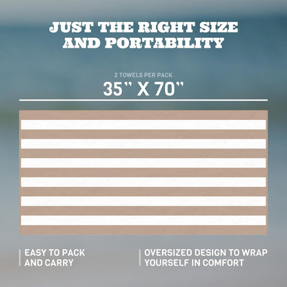 white classic stripe cabana beach towels oversized 2, side view