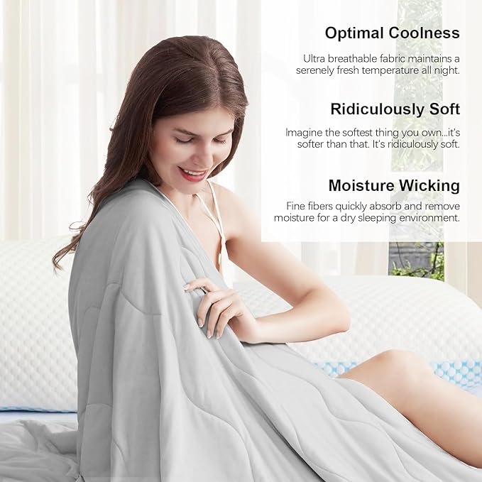 EASELAND Cooling Comforter Queen, Cold Touch Fabric Absorbs Body Heat, - Image 5