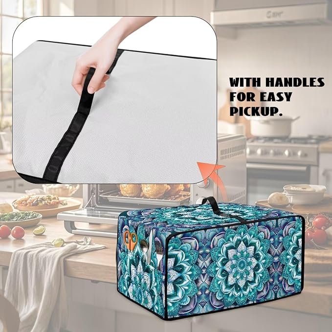 Boho Mandala Lotus Flower Print Microwave Oven Dust Cover - Image 5