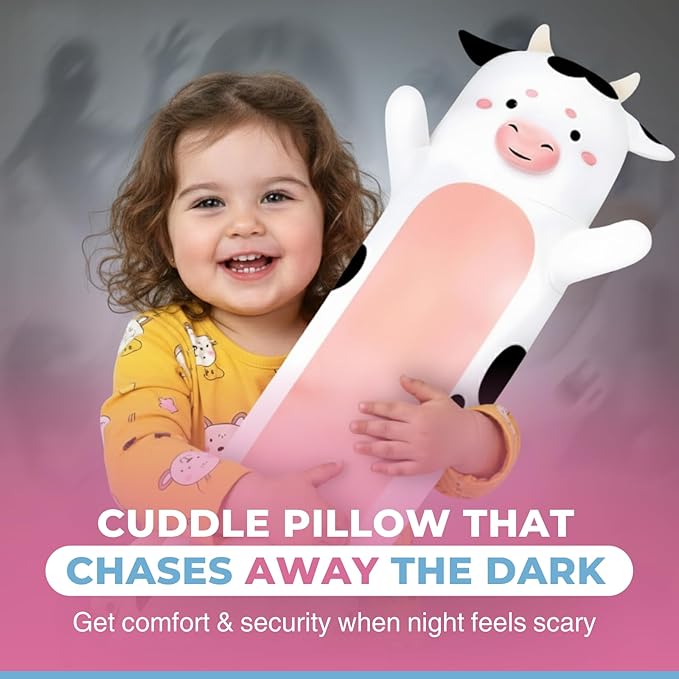 Cow Print Plush Body Pillow for Kids | Long Stuffed Animal Cuddle Pillow | Soft - Image 3