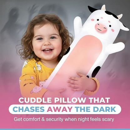 Cow Print Plush Body Pillow for Kids | Long Stuffed Animal Cuddle Pillow | Soft - Image 3