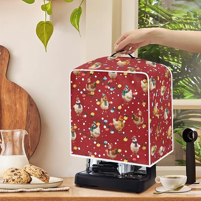 Christmas Rooster Coffee Maker Cover Protector - Image 4